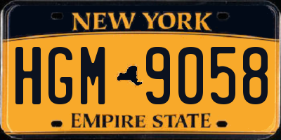 NY license plate HGM9058