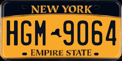 NY license plate HGM9064