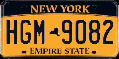 NY license plate HGM9082