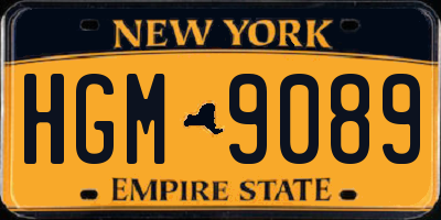NY license plate HGM9089