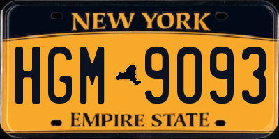 NY license plate HGM9093