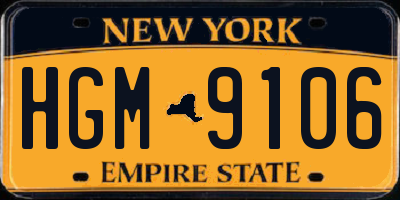 NY license plate HGM9106