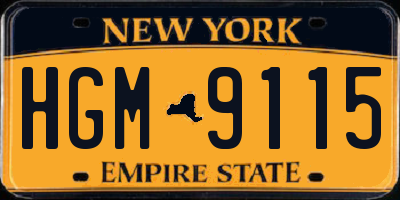 NY license plate HGM9115