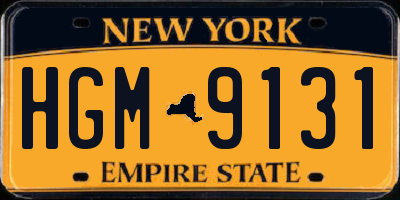 NY license plate HGM9131