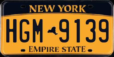 NY license plate HGM9139