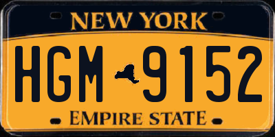 NY license plate HGM9152