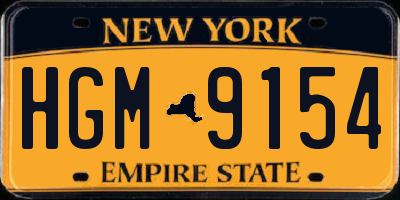 NY license plate HGM9154