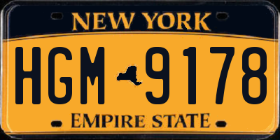 NY license plate HGM9178