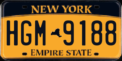 NY license plate HGM9188