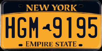 NY license plate HGM9195