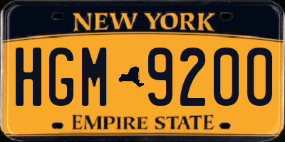 NY license plate HGM9200