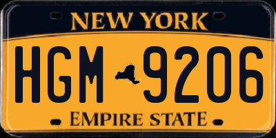 NY license plate HGM9206