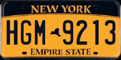 NY license plate HGM9213