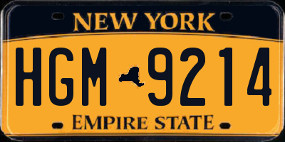 NY license plate HGM9214