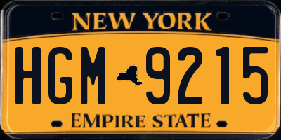 NY license plate HGM9215