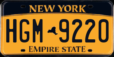 NY license plate HGM9220