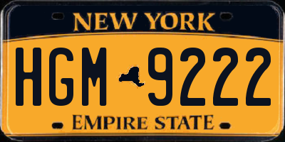 NY license plate HGM9222