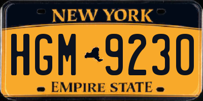 NY license plate HGM9230