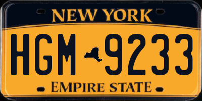 NY license plate HGM9233