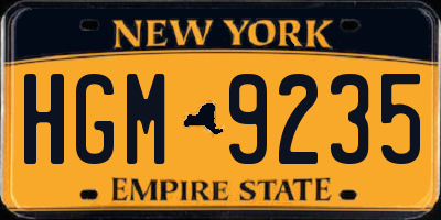 NY license plate HGM9235