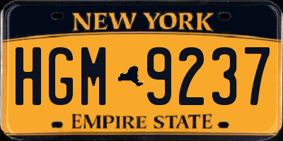 NY license plate HGM9237