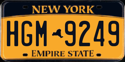 NY license plate HGM9249