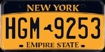 NY license plate HGM9253