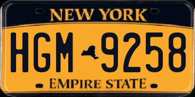 NY license plate HGM9258