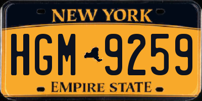 NY license plate HGM9259