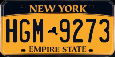 NY license plate HGM9273