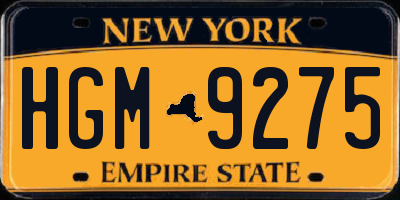 NY license plate HGM9275