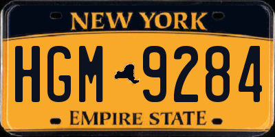 NY license plate HGM9284