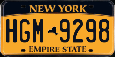 NY license plate HGM9298