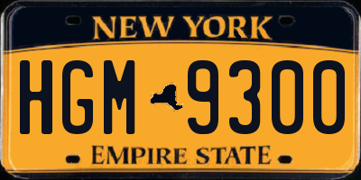NY license plate HGM9300