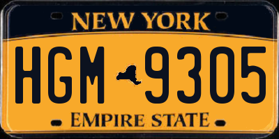 NY license plate HGM9305