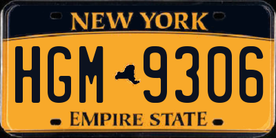 NY license plate HGM9306