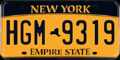 NY license plate HGM9319