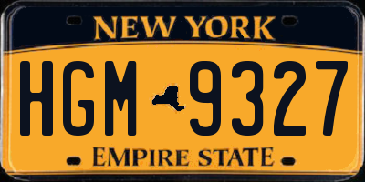 NY license plate HGM9327