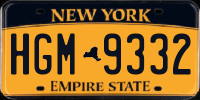 NY license plate HGM9332