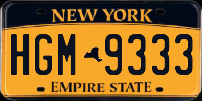 NY license plate HGM9333