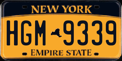 NY license plate HGM9339