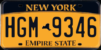 NY license plate HGM9346