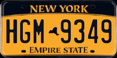 NY license plate HGM9349