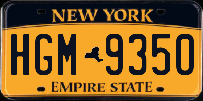 NY license plate HGM9350