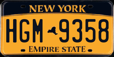 NY license plate HGM9358