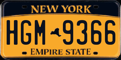 NY license plate HGM9366