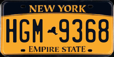 NY license plate HGM9368