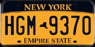 NY license plate HGM9370