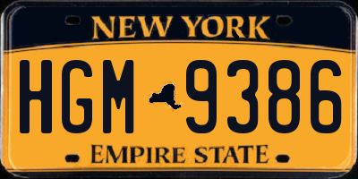 NY license plate HGM9386