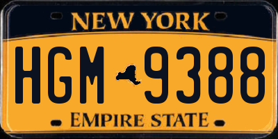 NY license plate HGM9388